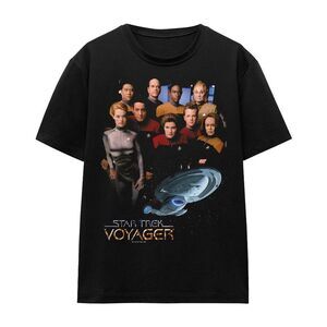 Star Trek Unisex Adult Voyager Crew T-Shirt / Black